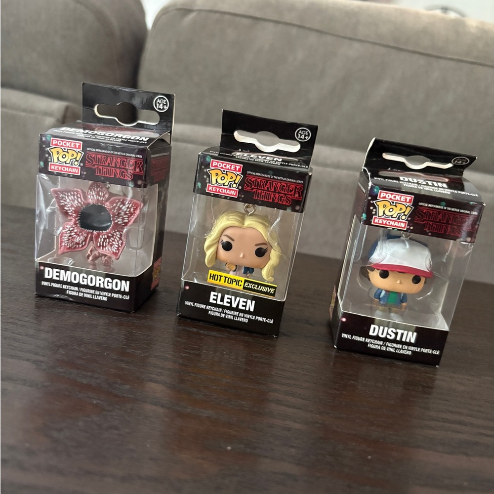 Funko Stranger Things Keychain Set of 3 - Demogorgon, Eleven, Dustin